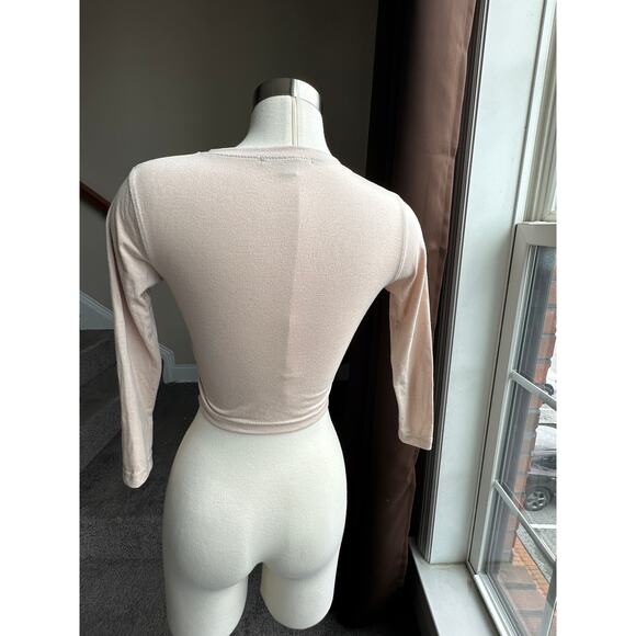 Missguided beige cropped button down top, size 0/XXS - Picture 4 of 10